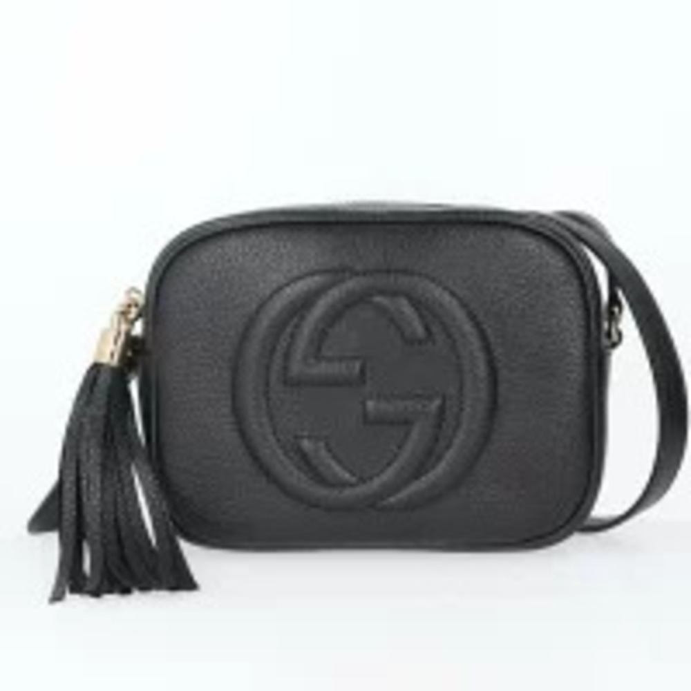 Gucci Soho Disco Shoulder Bag Leather Black h